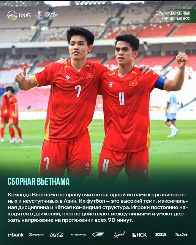 LĐBĐ Kyrgyzstan bất ngờ phân tích cực sâu U.23 Việt Nam, ca ngợi hết lời: Họ rất mạnh…- Ảnh 1. LĐBĐ Kyrgyzstan bất ngờ phân tích cực sâu U.23 Việt Nam, ca ngợi hết lời: Họ rất mạnh…- Ảnh 1.