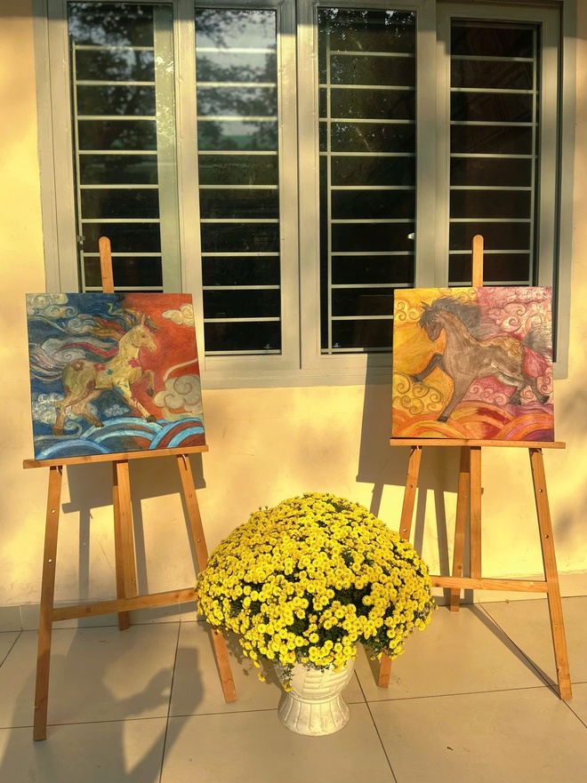 Tết B&iacute;nh Ngọ: Độc đ&aacute;o ngựa trong tranh của học sinh TP.HCM - Ảnh 10.