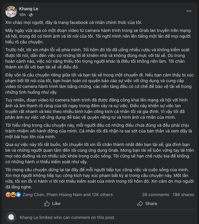 Nhạc sĩ Minh Khang xin lỗi t&agrave;i xế taxi: Phản ứng bất ngờ từ cộng đồng mạng - Ảnh 1.
