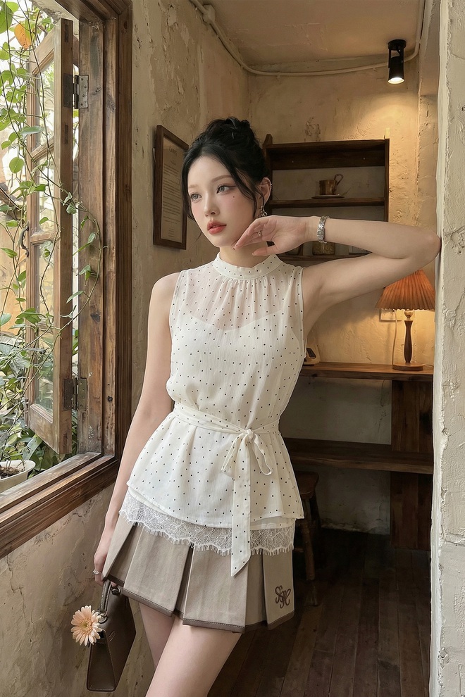 Những mẫu áo đẹp nhất nên phối cùng chân váy xếp ly  - Ảnh 7.