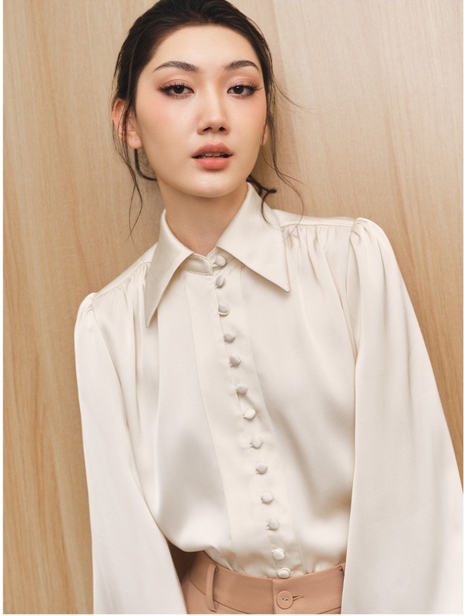 Tủ đồ của nàng công sở không thể thiếu áo sơ mi lụa trắng - Ảnh 10.