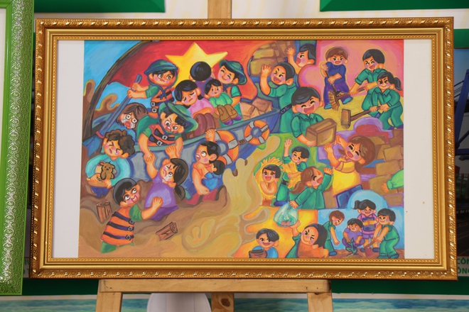 Trẻ yếu thế kể chuyện Thanh ni&ecirc;n xung phong TP.HCM bằng tranh - Ảnh 6.