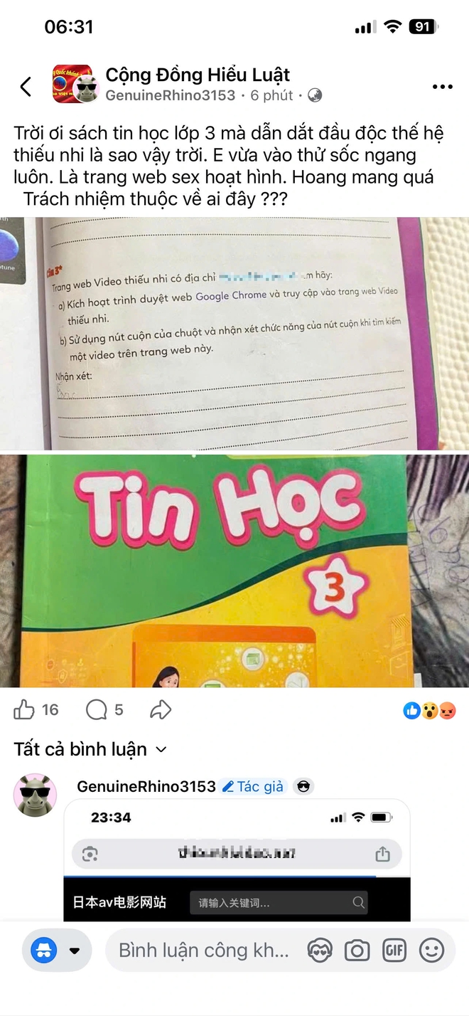 Bấm link trong sách tin học 3, ra video 18+: DTP ra thông báo khẩn - Ảnh 1.