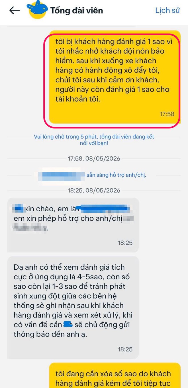 Nhắc kh&aacute;ch đội mũ bảo hiểm, t&agrave;i xế c&ocirc;ng nghệ bị 1 sao: Cục CSGT n&oacute;i g&igrave;?- Ảnh 1.