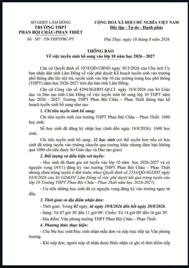 Hủy kết quả tuyển bổ sung lớp 10 ở L&acirc;m Đồng: Phụ huynh y&ecirc;u cầu n&ecirc;u căn cứ - Ảnh 3.