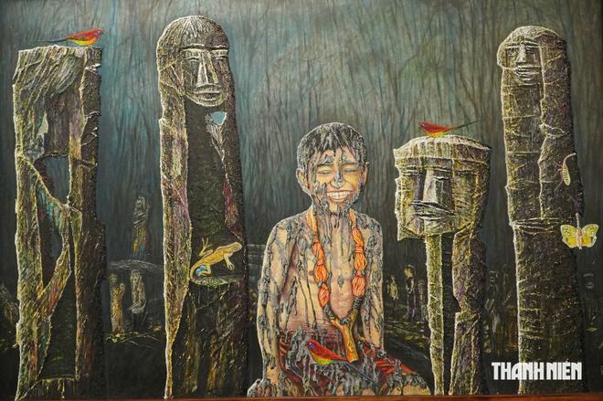 Tình quân dân trong bão lũ đến với triển lãm mỹ thuật- Ảnh 8.