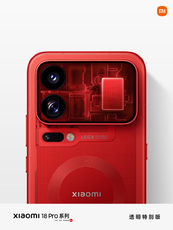 Độc lạ phi&ecirc;n bản trong suốt m&agrave;u đỏ của Xiaomi 18 Pro v&agrave; 18 Pro Max - Ảnh 2.