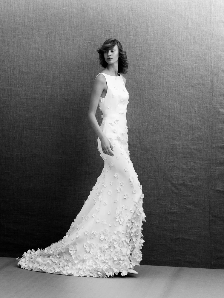 Váy cưới – đầm dạ hội đuôi cá màu trắng kết đá xanh-DH01 - NiNiStore 2024