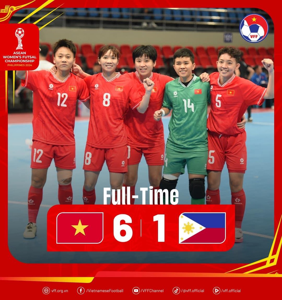 Tạo 'mưa bàn thắng' trước Philippines, đội tuyển futsal nữ Việt Nam vượt mặt Thái Lan- Ảnh 2.