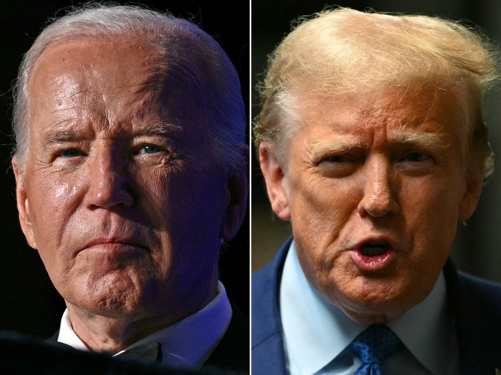 Ông Biden và ông Trump (phải)