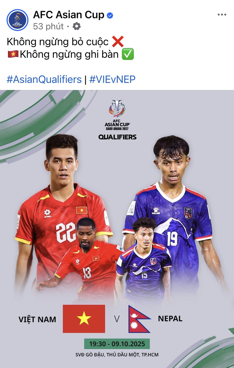 AFC 'bắt trend' Tiến Linh: Thể thao l&agrave;&hellip; kh&ocirc;ng ngừng bỏ cuộc!- Ảnh 1.