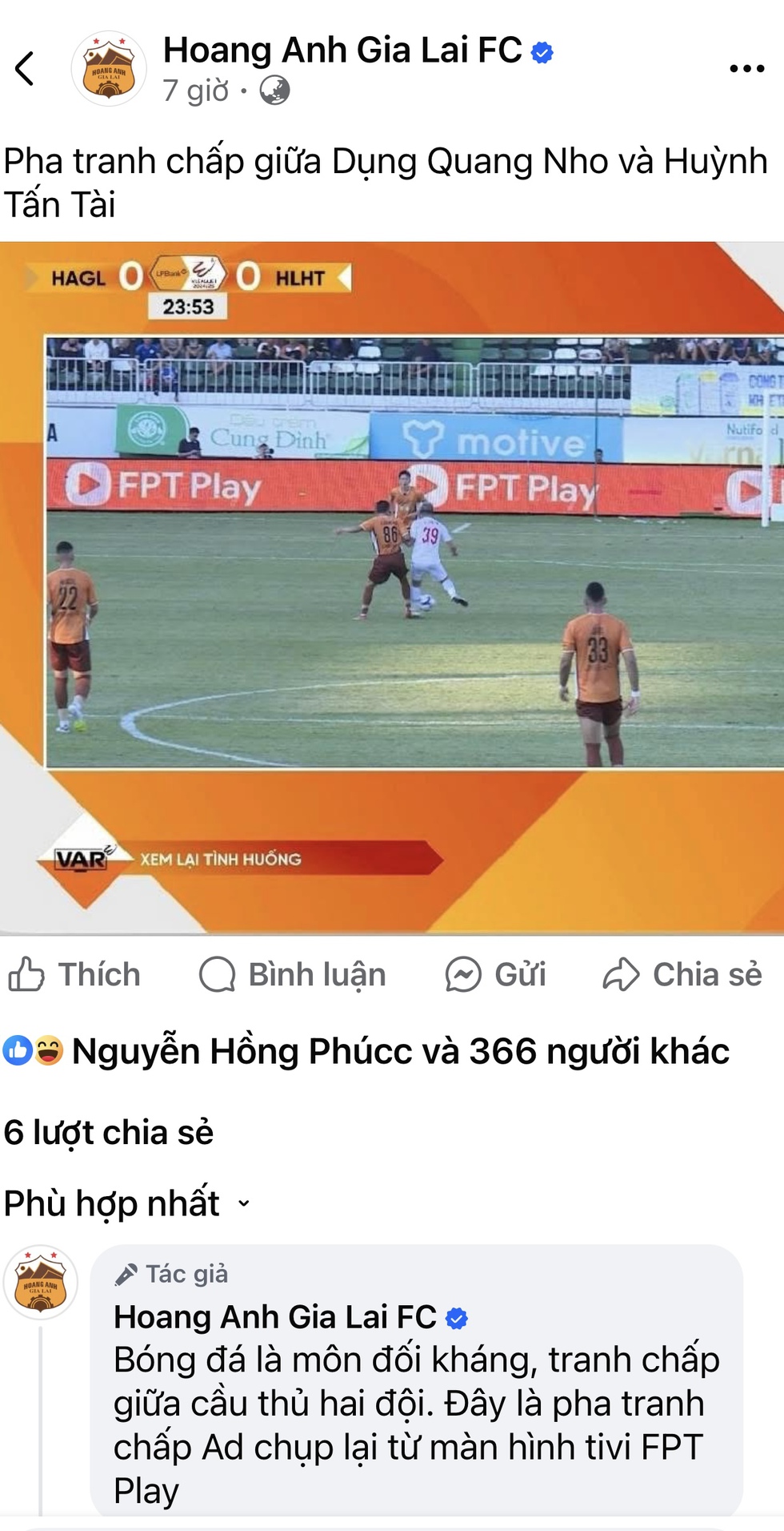 CĐV nhận định trọng tài đúng, bất bình với cách phản ứng của HAGL - Ảnh 3.