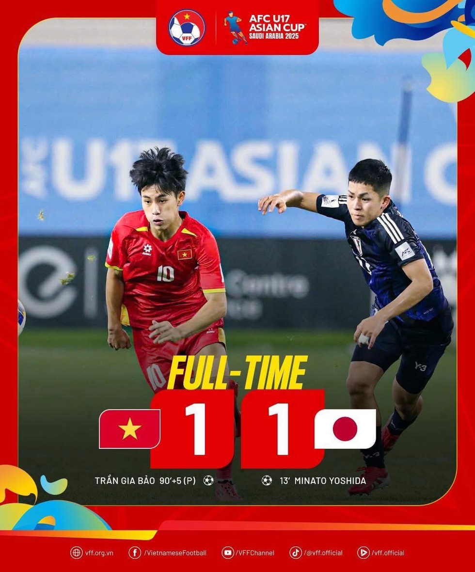 U.17 Việt Nam giành điểm đầy cảm xúc trước đối thủ cực mạnh Nhật Bản: Bàn thắng quý hơn vàng!- Ảnh 2.