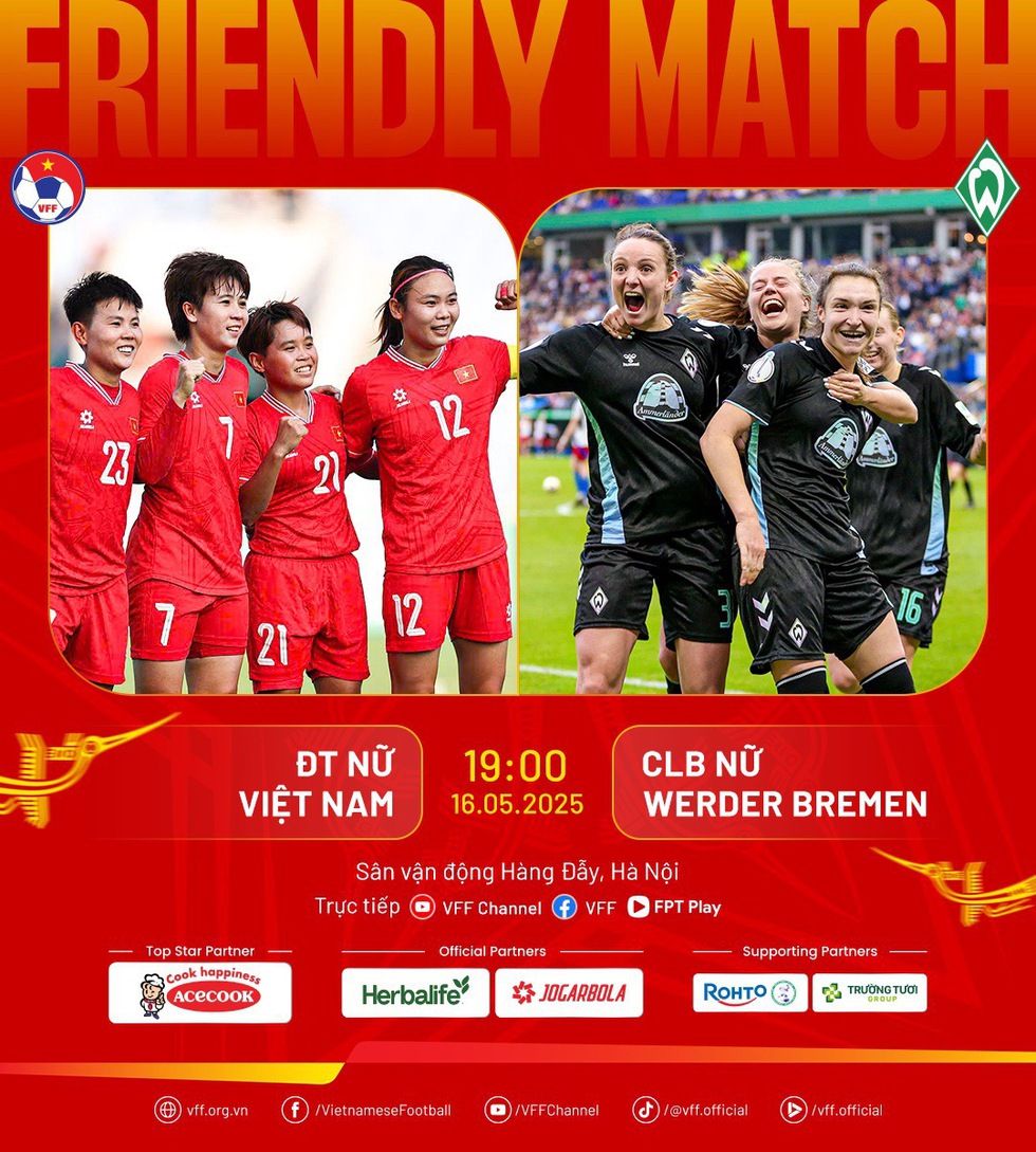 CLB Werder Bremen đến Hà Nội: Chiều cao ấn tượng, đối đầu đội tuyển nữ Việt Nam CLB Werder Bremen đến Hà Nội: Chiều cao ấn tượng, đối đầu đội tuyển nữ Việt Nam