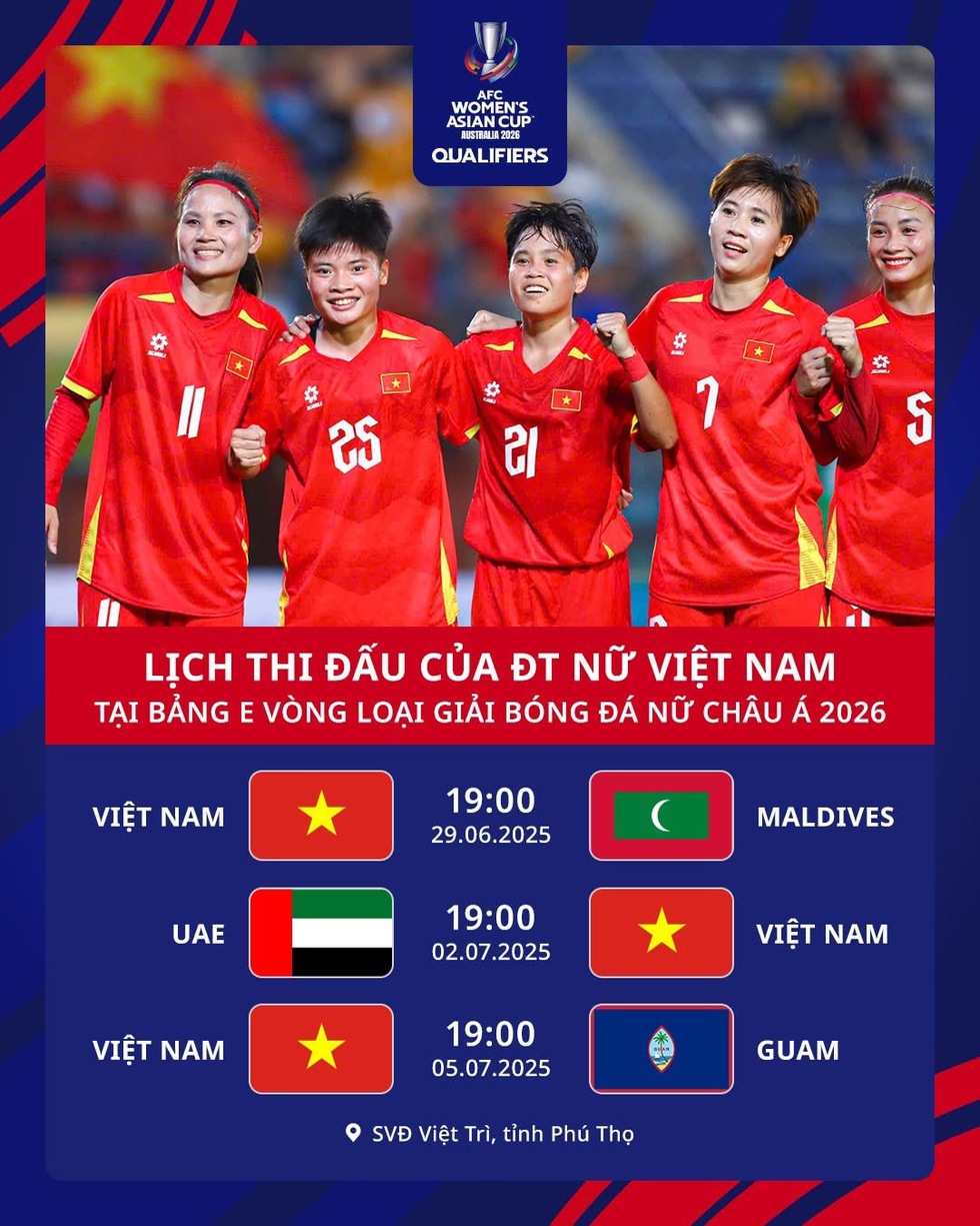 Đội tuyển nữ Việt Nam chinh phục vòng loại châu Á: Lịch thi đấu thế nào, ở đâu?- Ảnh 5. Đội tuyển nữ Việt Nam chinh phục vòng loại châu Á: Lịch thi đấu thế nào, ở đâu?- Ảnh 5.