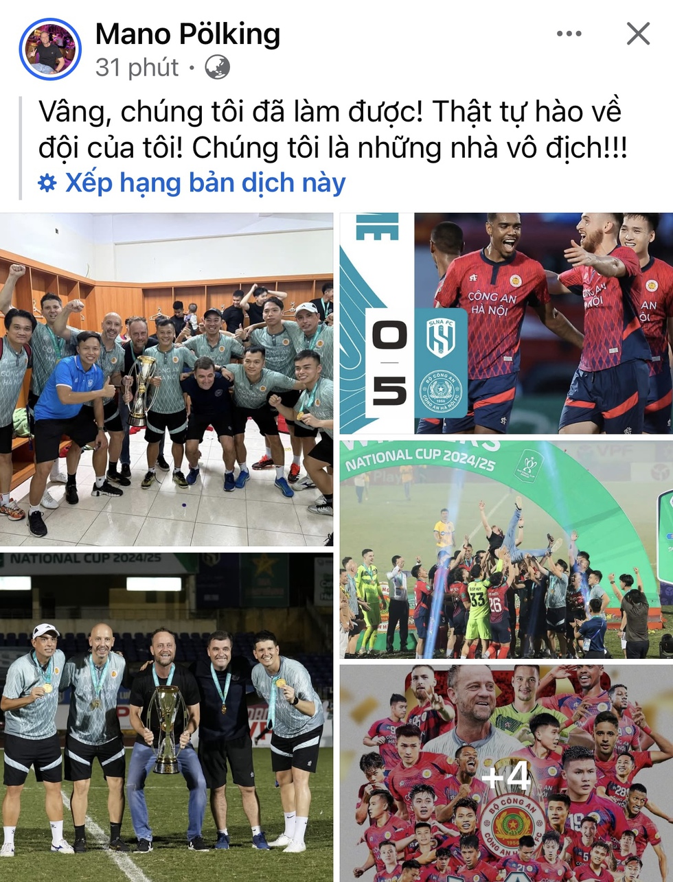 Chức vô địch hoành tráng của CLB CAHN, lần đầu rực rỡ của HLV Polking Chức vô địch hoành tráng của CLB CAHN, lần đầu rực rỡ của HLV Polking