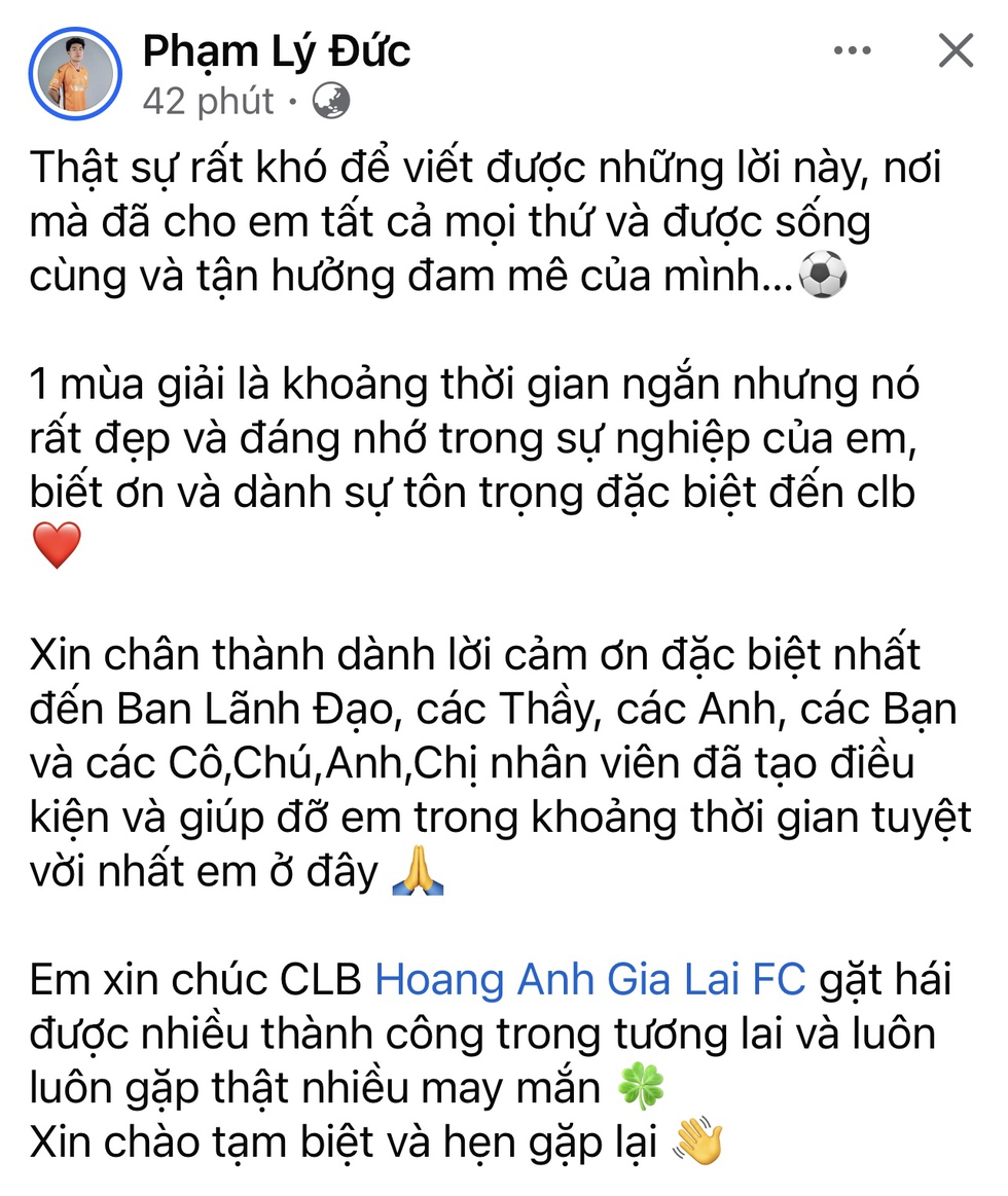 Trung vệ Lý Đức gia nhập CLB CAHN: Chương mới cho nhà vô địch U.23 Đông Nam Á