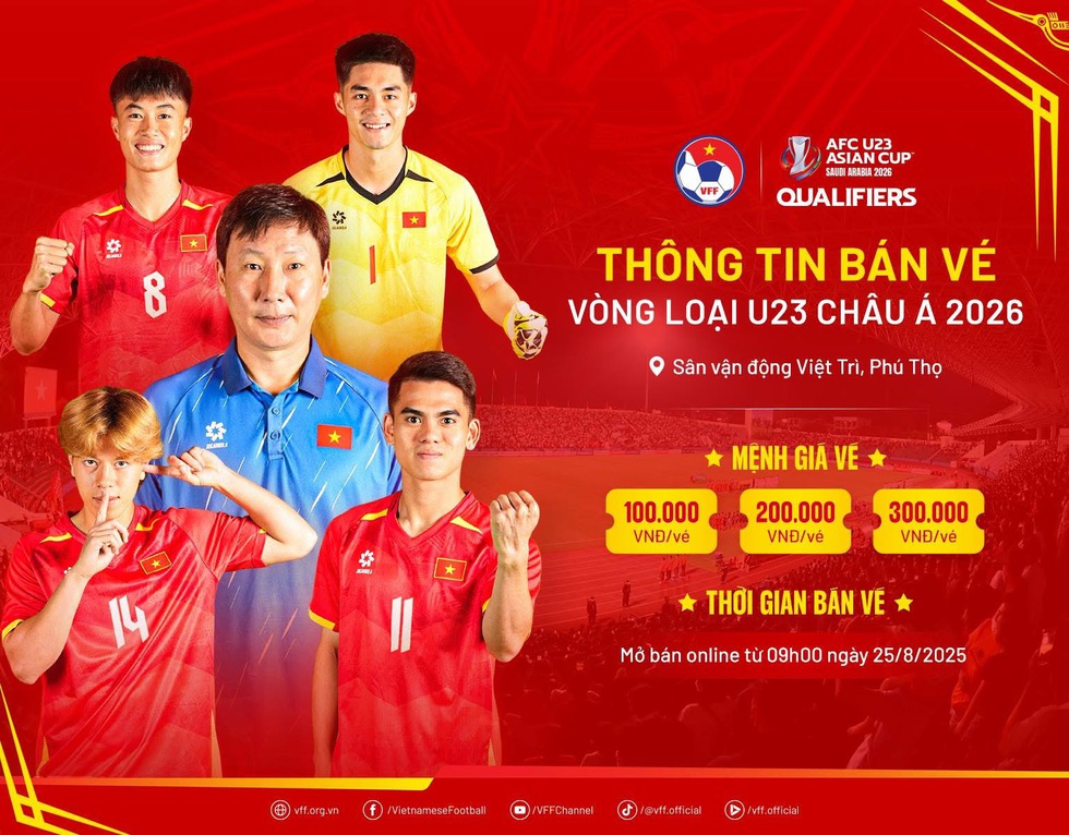 Muốn sân Việt Trì thành chảo lửa, giúp U.23 Việt Nam đi châu Á: Hãy mua vé, giá rất mềm!
- Ảnh 1.