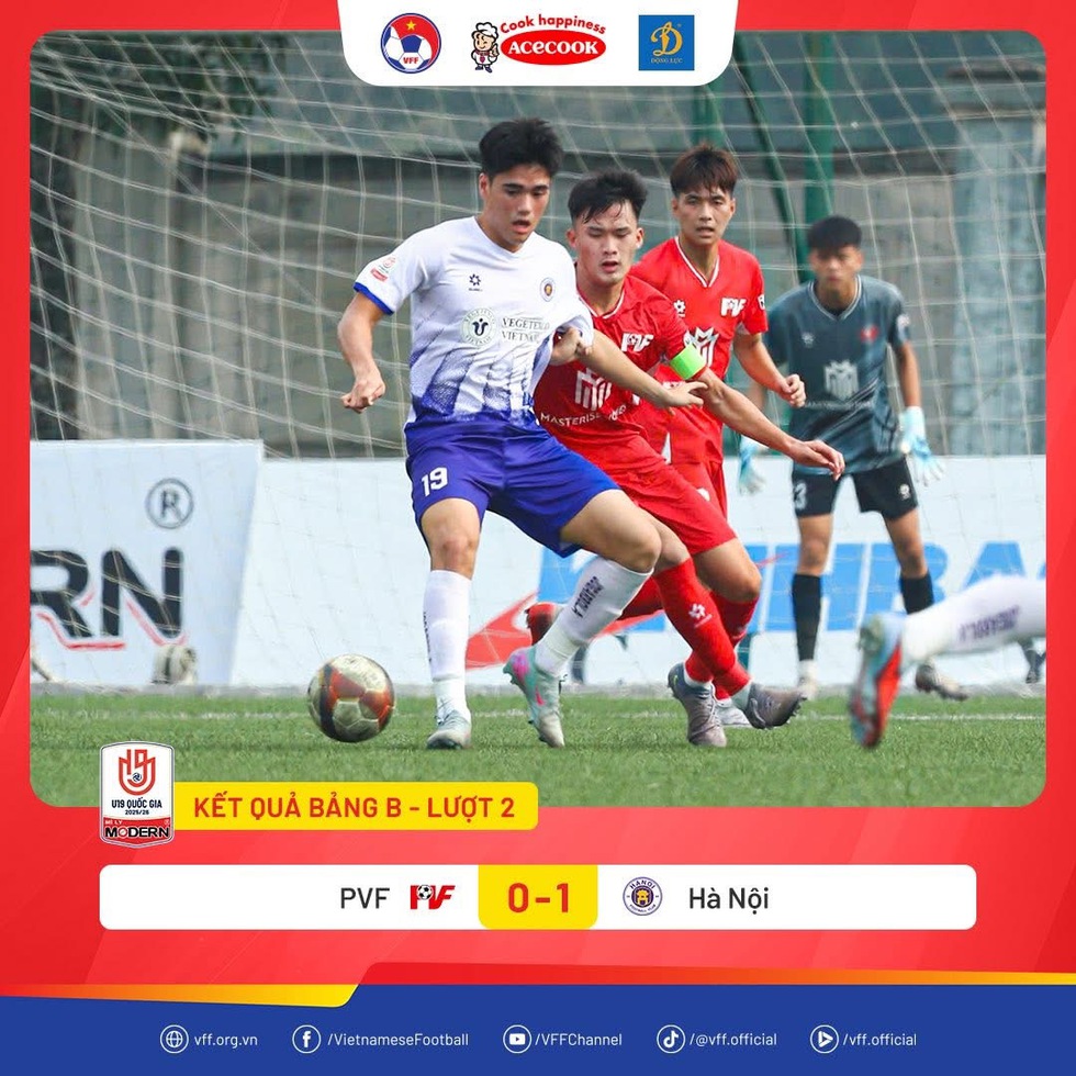 U.19 PVF thua H&agrave; Nội ở ph&uacute;t b&ugrave; giờ- Ảnh 1.