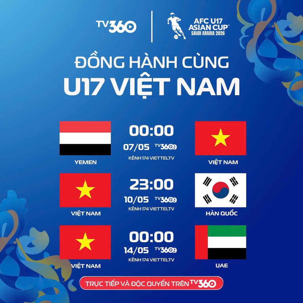 Lịch thi đấu U.17 Việt Nam mới nhất: Đ&aacute; H&agrave;n Quốc v&agrave; UAE đều khung giờ &lsquo;hiểm&rsquo;, trực tiếp k&ecirc;nh n&agrave;o?- Ảnh 1.