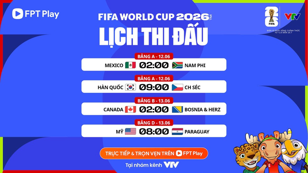 Lịch đ&aacute; World Cup 2026 mới nhất 9 giờ ng&agrave;y 12.6: H&agrave;n Quốc đấu CH Czech, c&acirc;n t&agrave;i c&acirc;n sức- Ảnh 1.