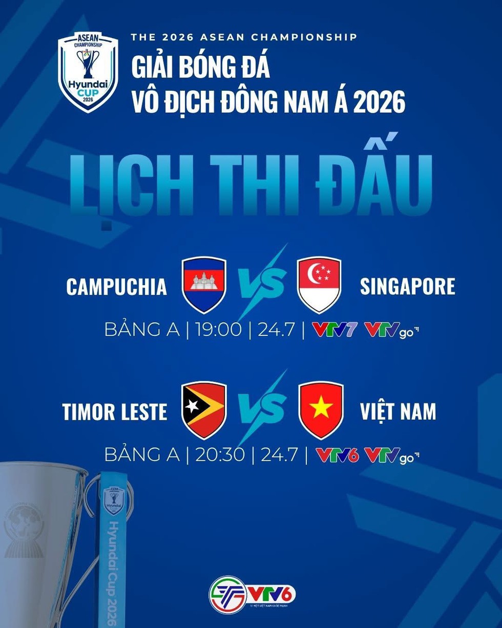 VTV c&ocirc;ng bố c&aacute;c k&ecirc;nh ph&aacute;t s&oacute;ng ASEAN Cup, cặp BLV trận Việt Nam đấu Timor Leste l&agrave; ai?- Ảnh 1.
