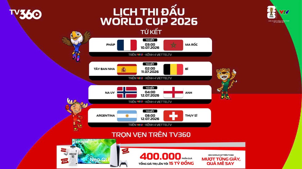 Lịch thi đấu, trực tiếp tứ kết World Cup 2026 mới nhất: Mbappe, Haaland đuổi theo Messi- Ảnh 3.
