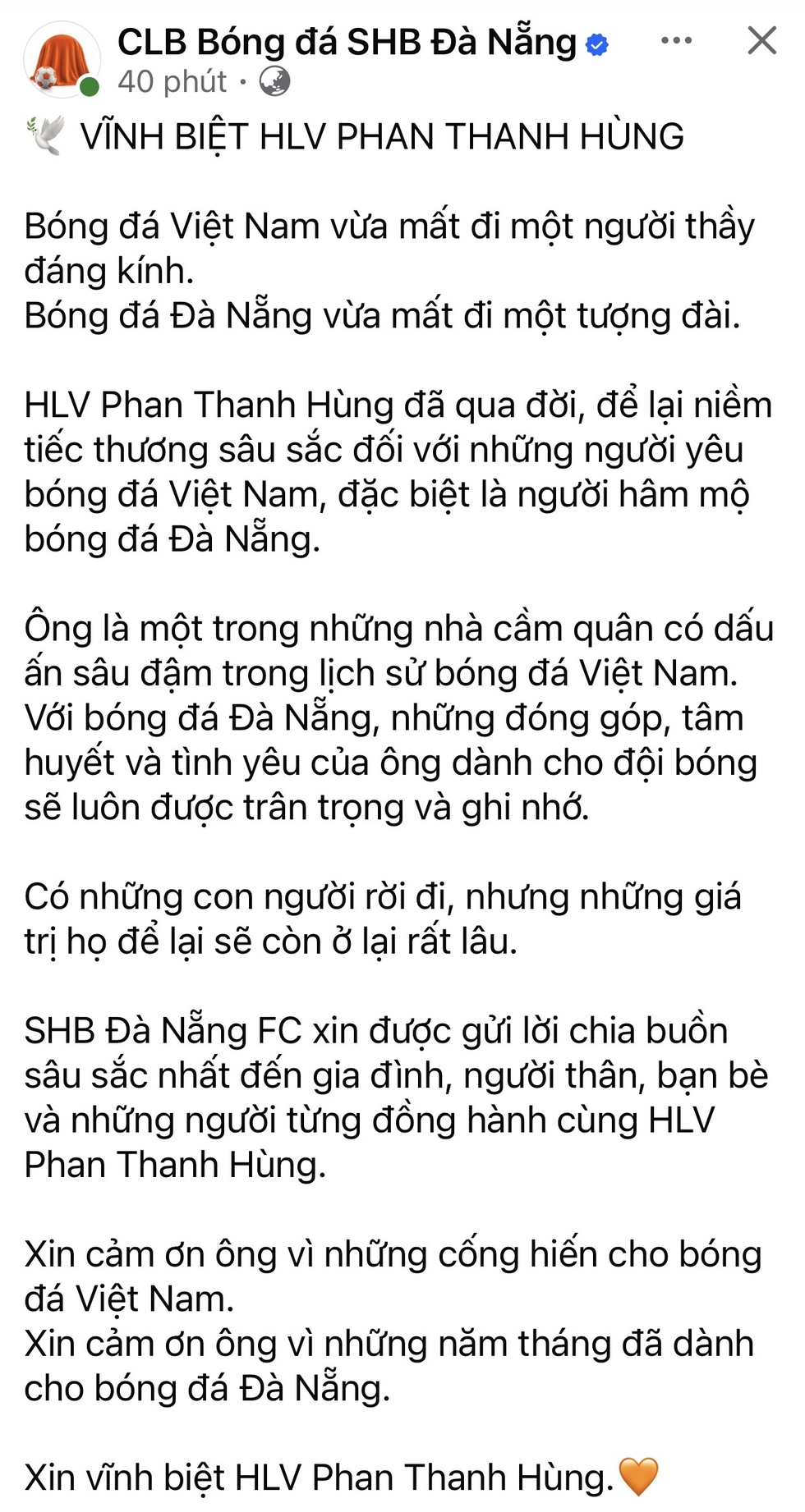 Cựu HLV trưởng đội tuyển Việt Nam Phan Thanh H&ugrave;ng qua đời - Ảnh 4.