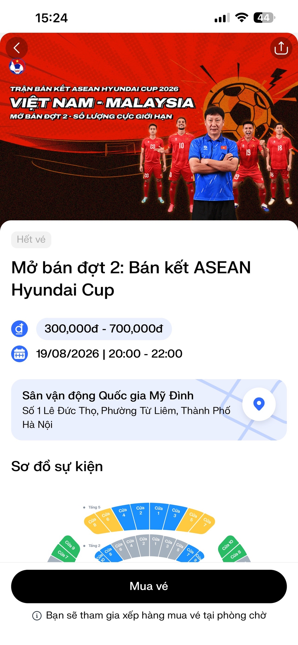 V&eacute; đợt 2 b&aacute;n kết lượt về hết &lsquo;sạch b&aacute;ch&rsquo;, chờ Việt Nam đ&aacute;nh bại Malaysia ở Mỹ Đ&igrave;nh
- Ảnh 1.