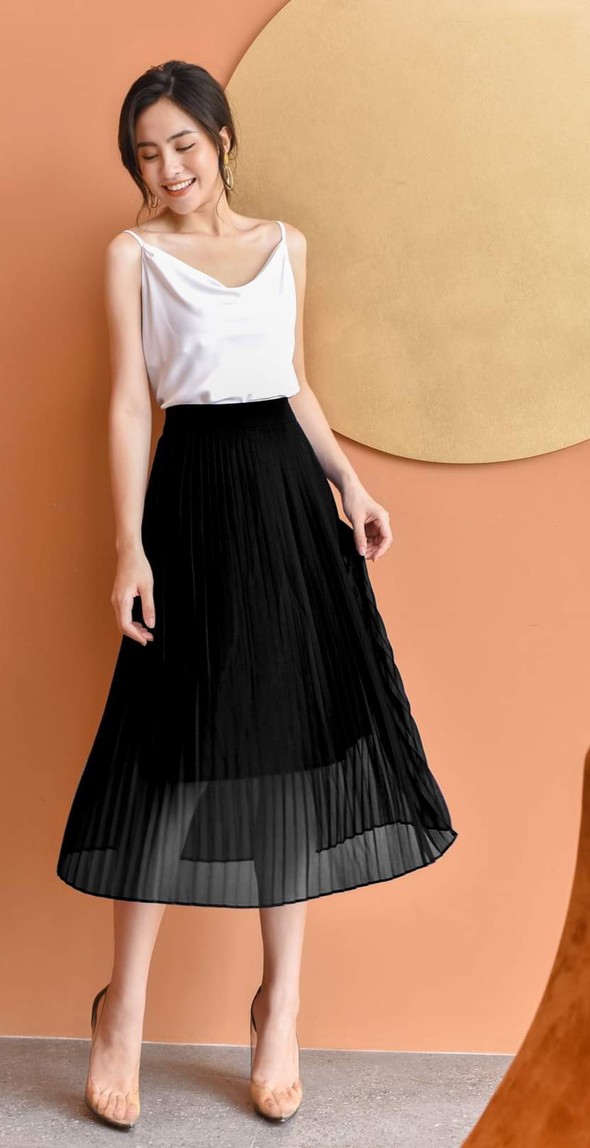 Chân váy Midi xếp ly bản to dáng dài, phong cách Ulzzang, công sở, có  Bigsize - CV3 - Quần và chân váy | ThờiTrangNữ.vn