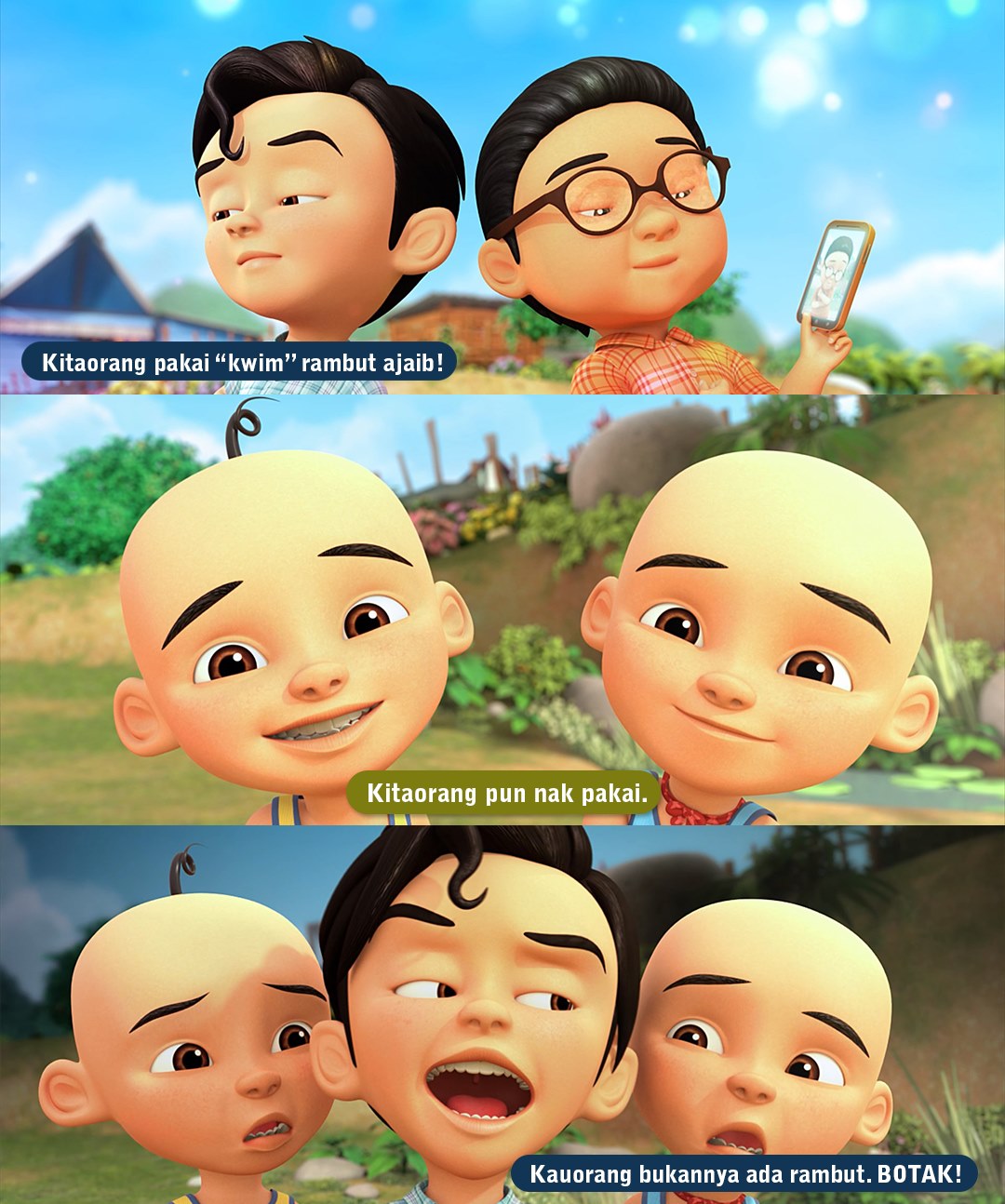 Tạo hình mới của cặp song sinh Upin và Ipin gây xôn xao