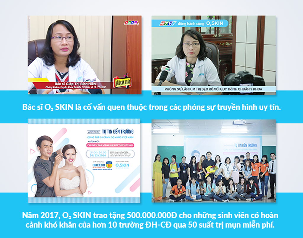 Bác sĩ da liễu tại O2 SKIN là cố vấn quen thuộc của khán giả truyền hình và thường xuyên đồng hành cùng sinh viên trong các chương trình học bổng