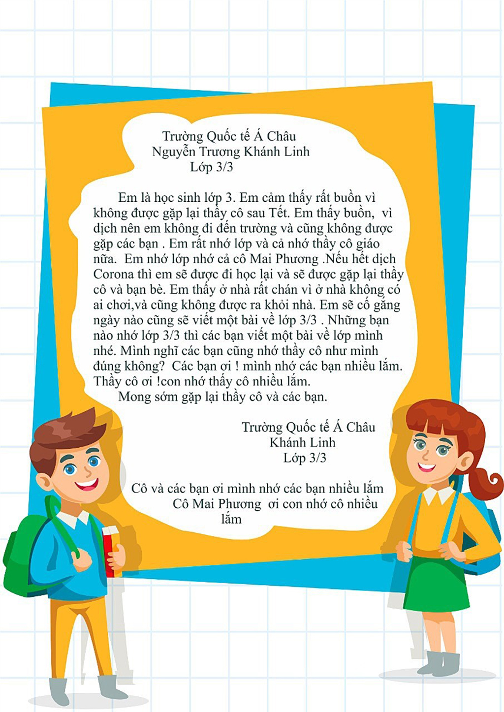 Thư gửi Cô mùa dịch