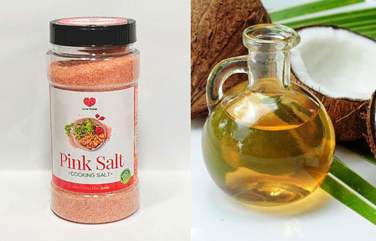 Tẩy tế bào chết bằng muối Himalaya và dầu dừa