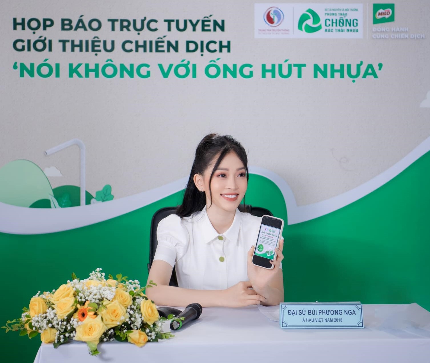 Á hậu Phương Nga ủng hộ các giải pháp xanh từ nhãn hàng để bảo vệ môi trường. Ảnh: NVCC