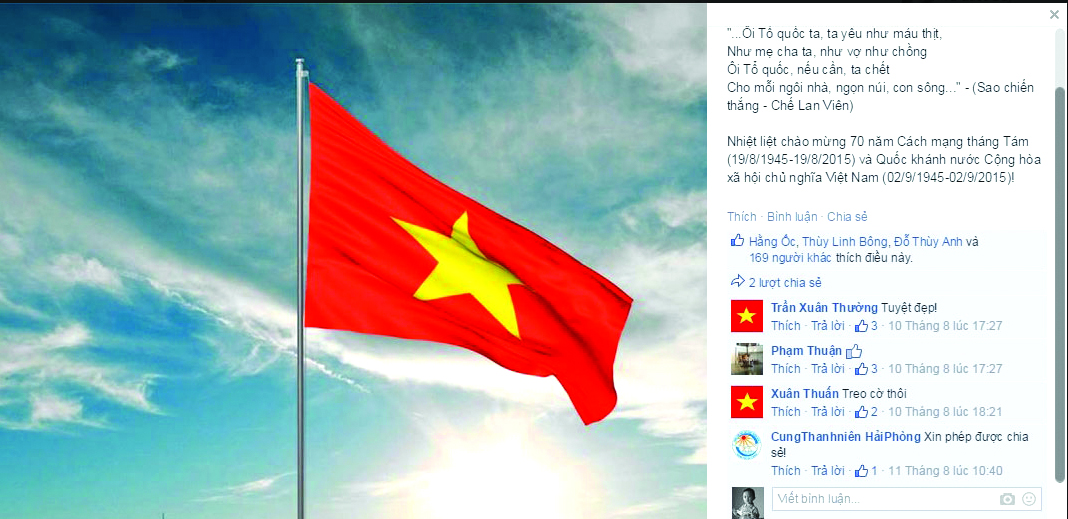 Facebook rực đỏ cờ Tổ quốc