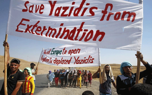 Người Yazidi đòi phải được bảo vệ - Ảnh: Reuters
