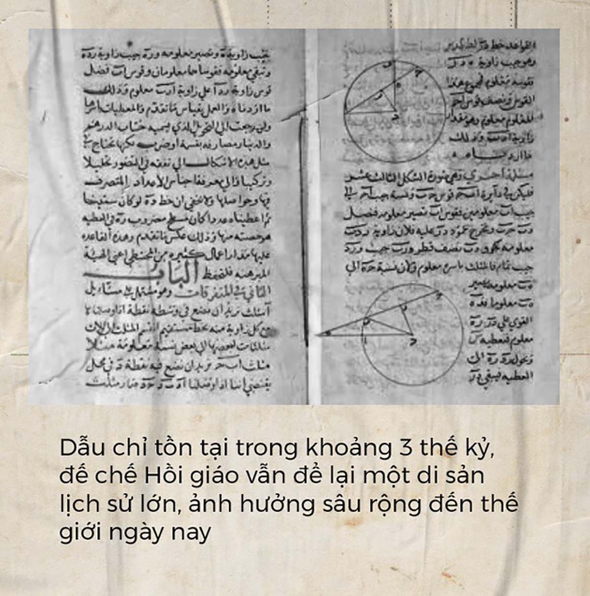 Một tài liệu toán học tiếng Ả Rập từ nền văn minh Hồi giáo