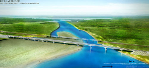 Hợp long cầu Kỳ Lam trên đường cao tốc Đà Nẵng - Quảng Ngãi 