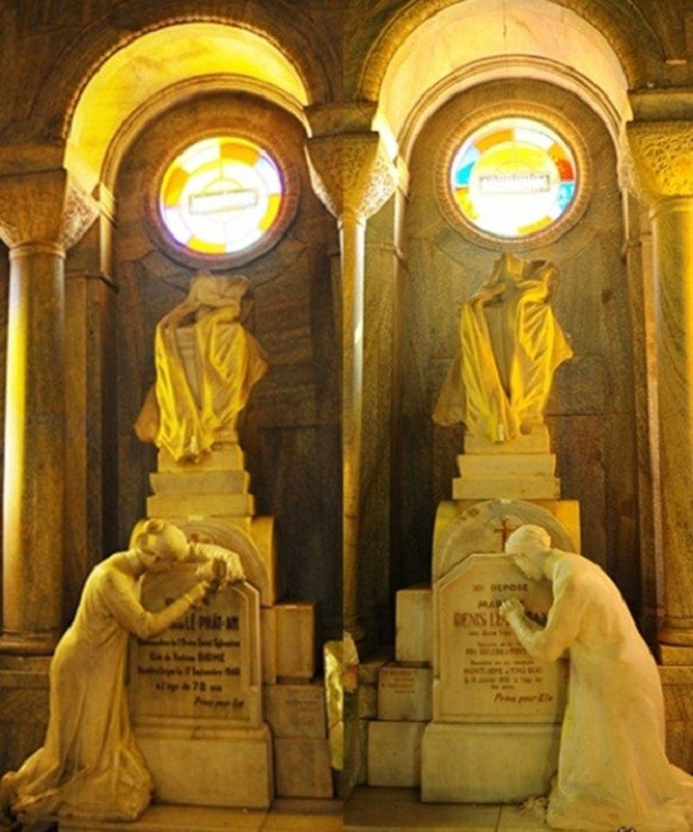 Độc đáo mộ cổ Sài Gòn: Hai pho tượng trong nhà mộ cậu Nam Phương Hoàng hậu