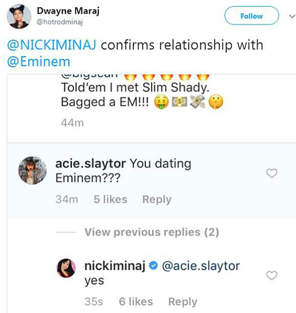 NickI Minaj xác nhận đang hẹn hò Eminem1