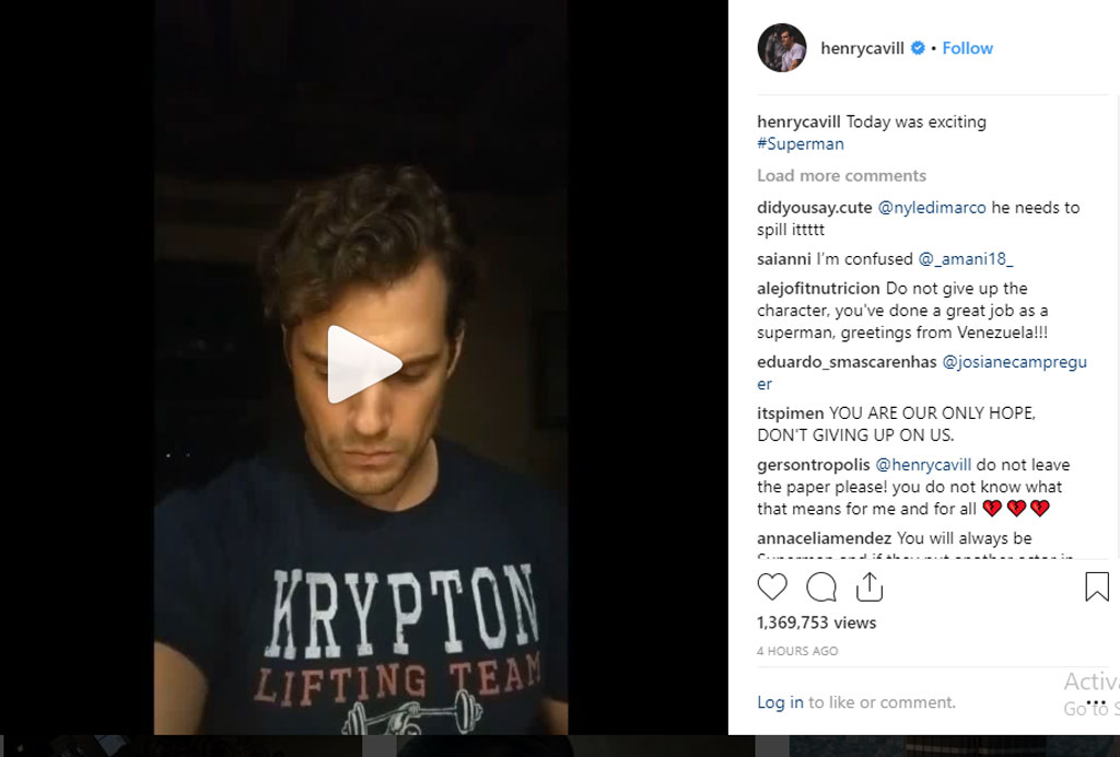 Henry Cavill đăng clip khó hiểu như muốn khẳng định sẽ bỏ vai Superman?1