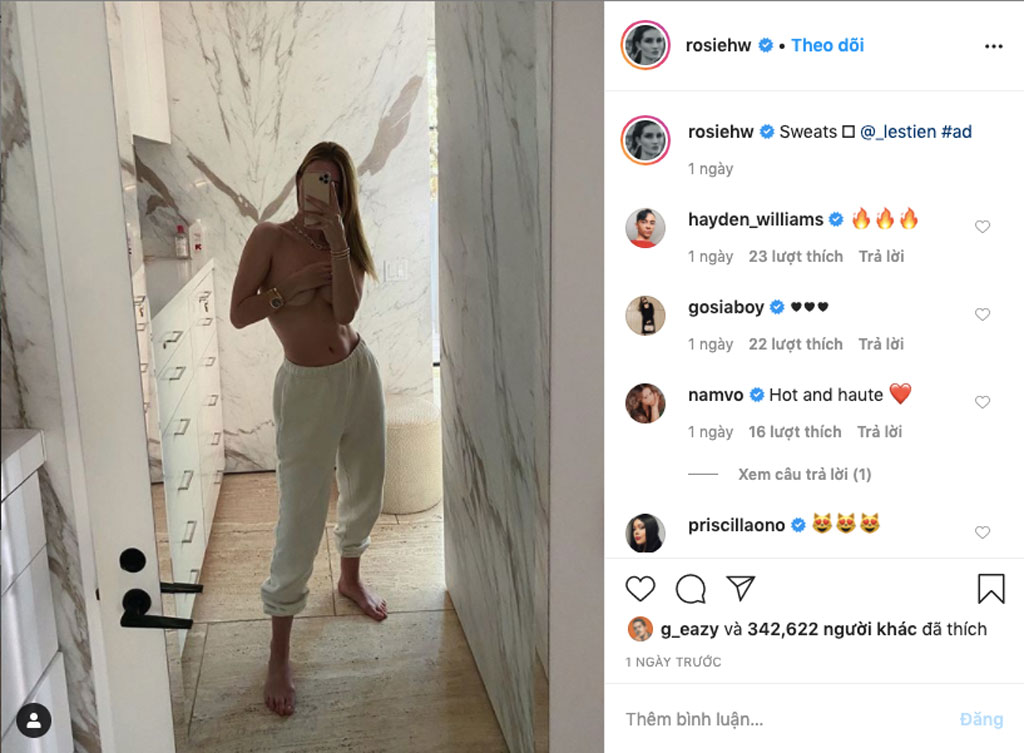 Bạn gái Jason Statham - Rosie Huntington-Whiteley tung ảnh bán khoả thân khoe thân hình nóng bỏng1