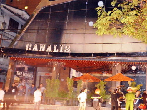 Hiện trường vụ cháy quán bar Canalis vào đêm 28.6.2014 