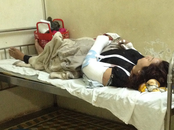 Chị Thu đang điều trị tại Bệnh viện đa khoa tỉnh Sóc Trăng 