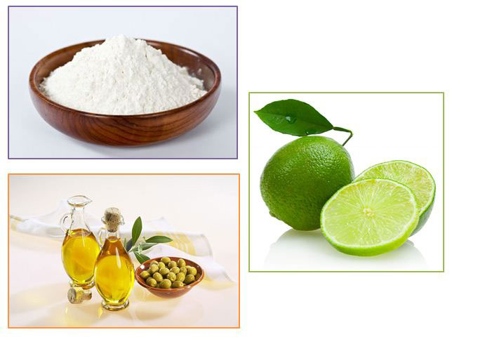 Trị mụn bằng bột mì, dầu oliu và chanh
