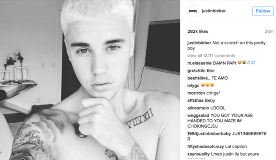 Hình ảnh Justin đăng tài lên Instagram cá nhân để trấn an người hâm mộ những sau đó đã bị anh xóa đi - Ảnh: Chụp màn hình Instagram