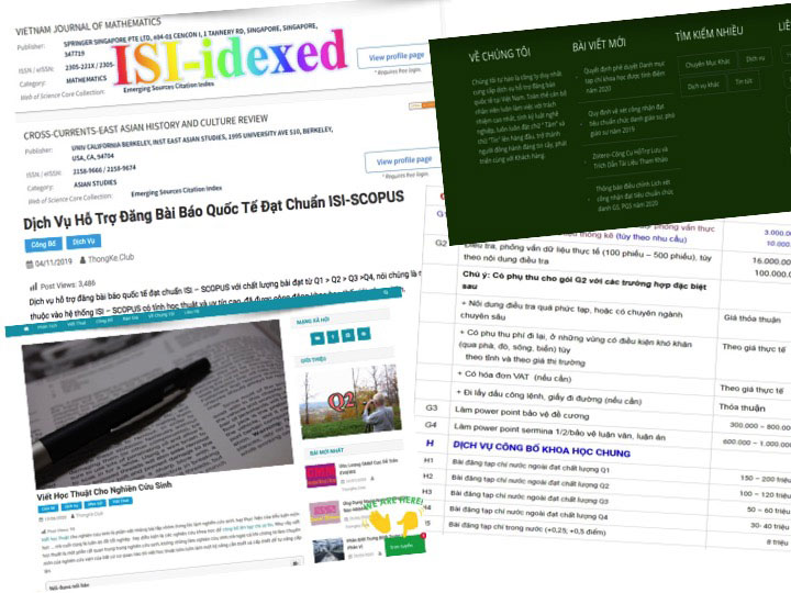 Các website rao viết thuê bài báo khoa học đăng trên tạp chí quốc tế ẢNH: CHỤP MÀN HÌNH