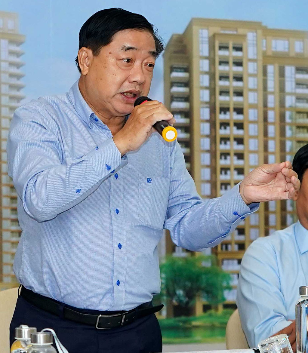 Ông Trần Văn Thạch, Phó giám đốc Sở Tài nguyên - Môi trường TP.HCM, trao đổi tại hội thảo ẢNH: ĐỘC LẬP