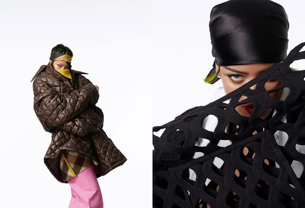 She wears many designs from famous fashion houses such as Hermès, Raf Simons, Valentino, Versace... Photo: Vogue Italy